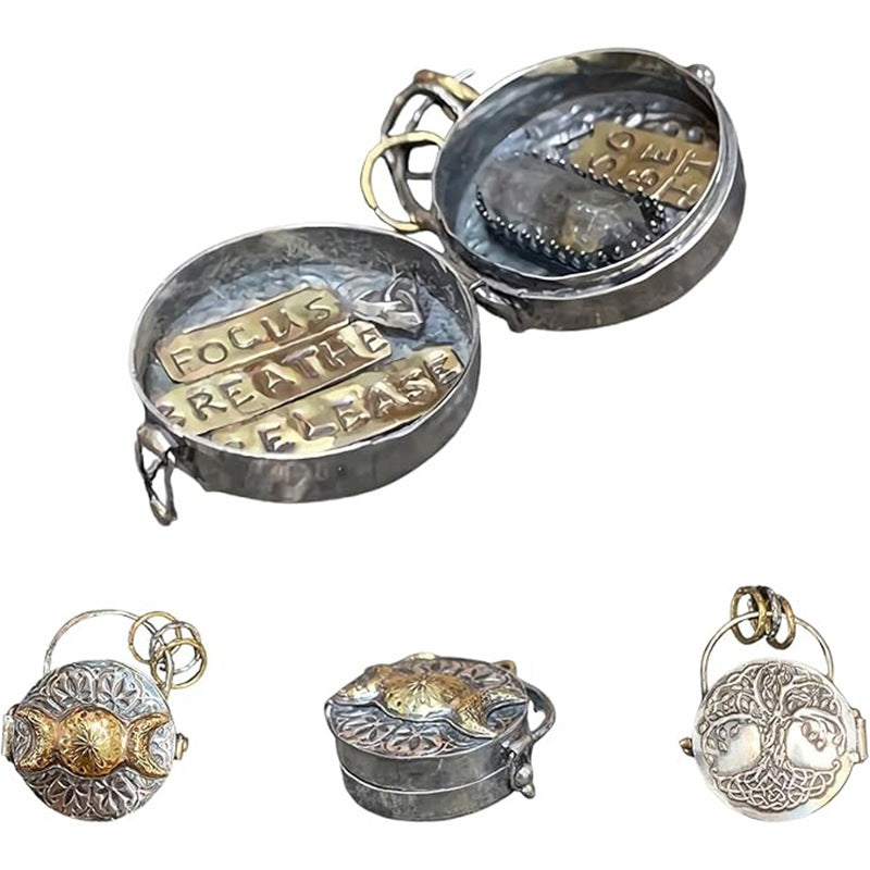 Buy Triple Moon Silver Locket with Tree of Life Pendant global swanky 3