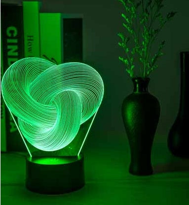 Buy Twist Abstract LED 3D Night Light Acrylic Mood Lamp for Baby globalswanky 02