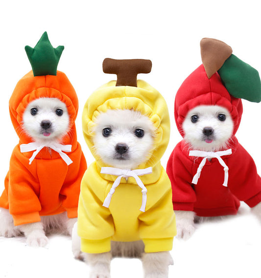Buy Two-Legged Hooded Dog Clothes Green Fleece Autumn Winter global swanky 3