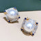Buy Two Tone Zircon Inlay Geometric Earrings for Women global swanky 1