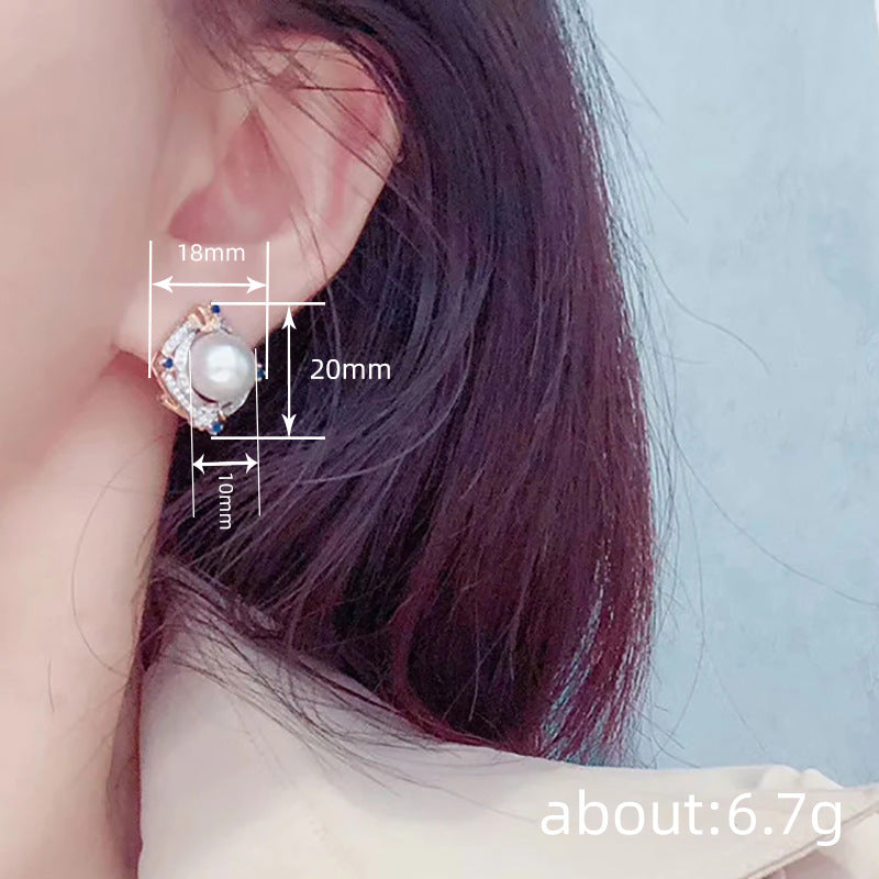 Buy Two Tone Zircon Inlay Geometric Earrings for Women global swanky 3