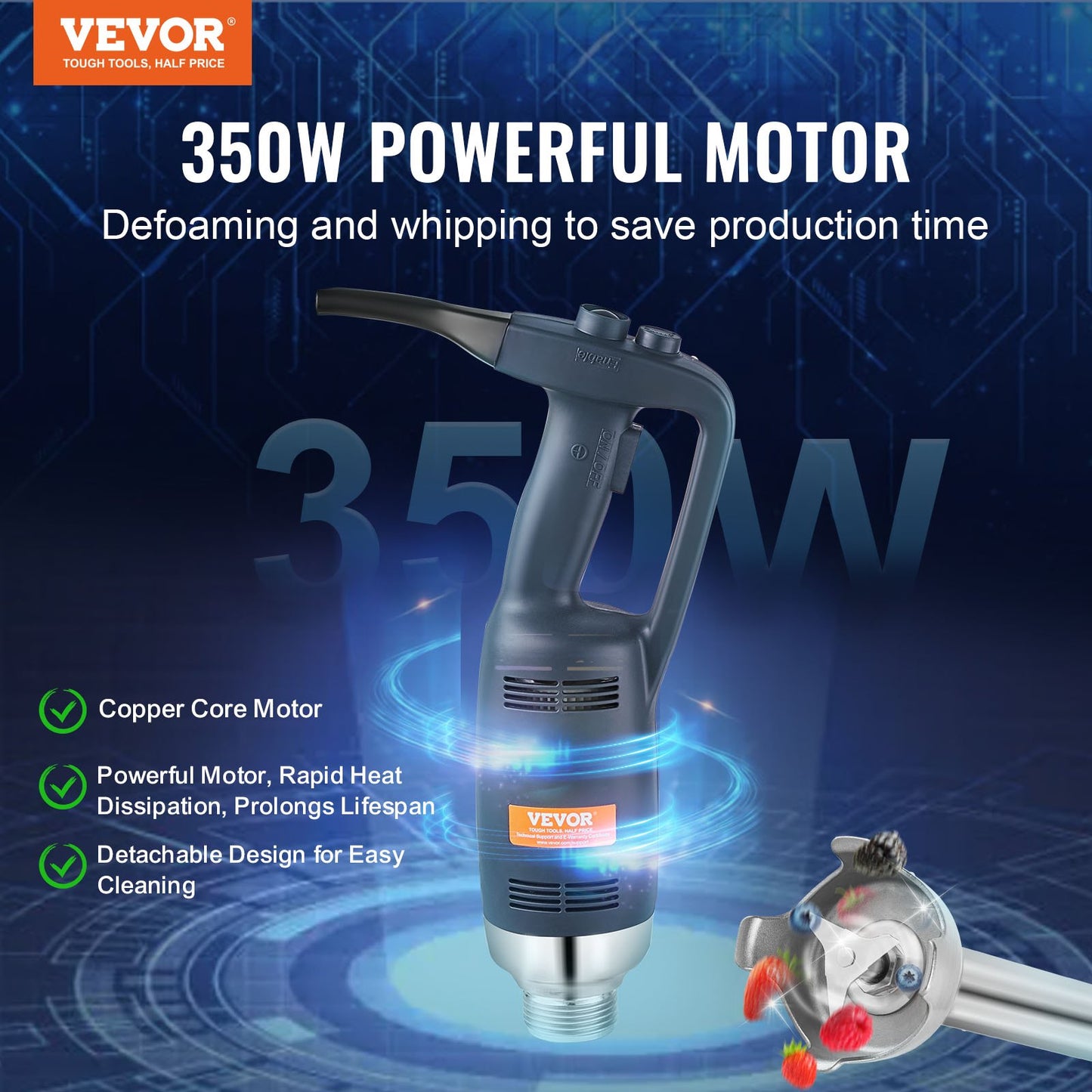Buy VEVOR Commercial Immersion Blender 350W Heavy Duty Mixer global swanky 1