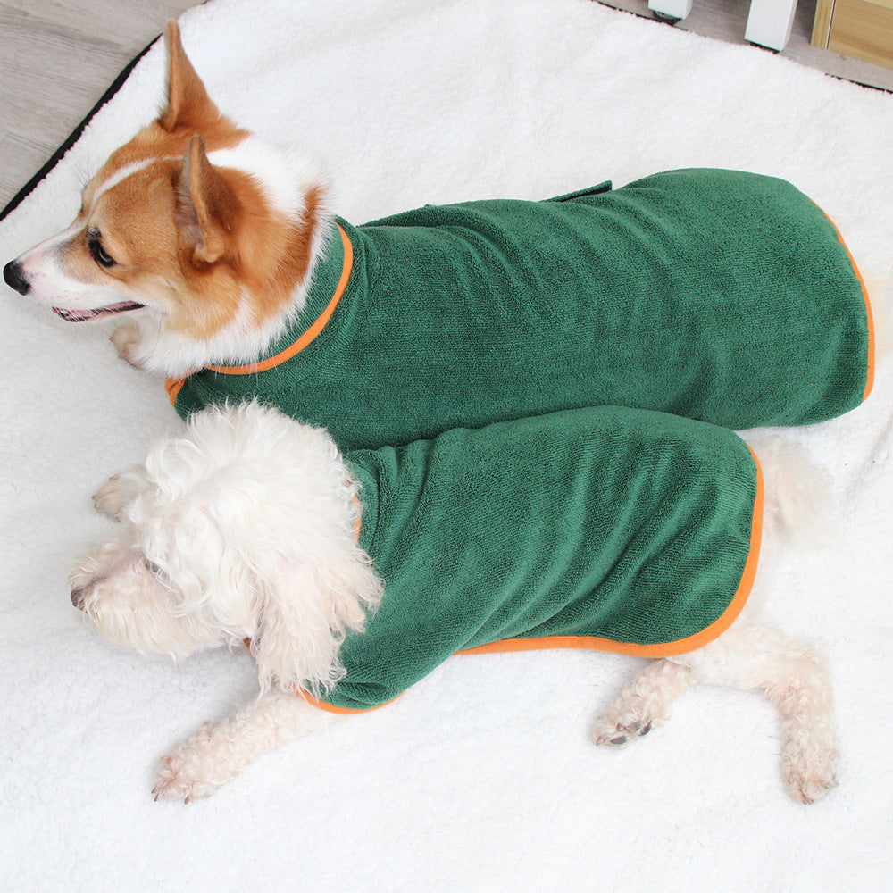 Buy Waist-Wrapped Microfiber Pet Bathrobe Super Absorbent Towel Globalswanky 01