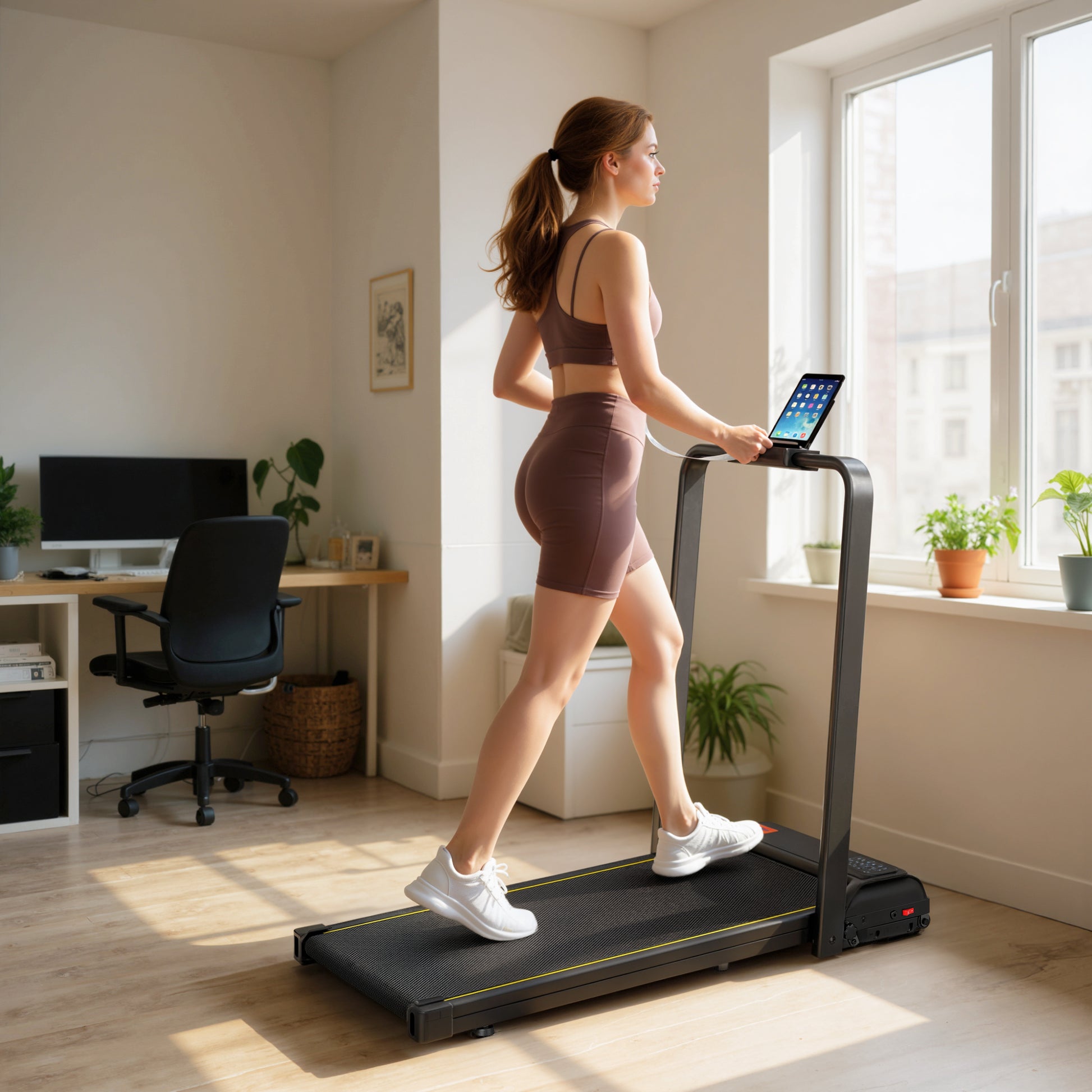 Buy Walking Pad Treadmill with Incline LED Remote Control Home global swanky 1