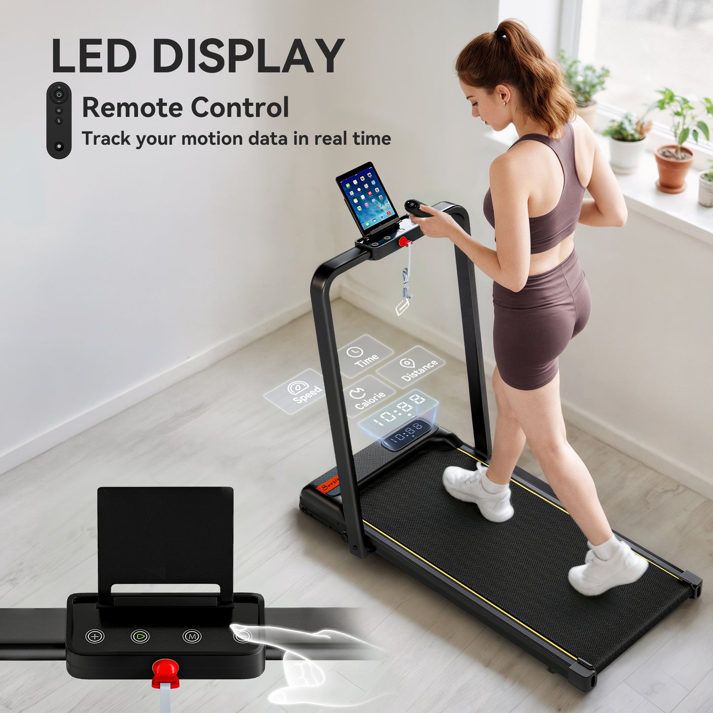 Buy Walking Pad Treadmill with Incline Remote LED Display global swanky 2