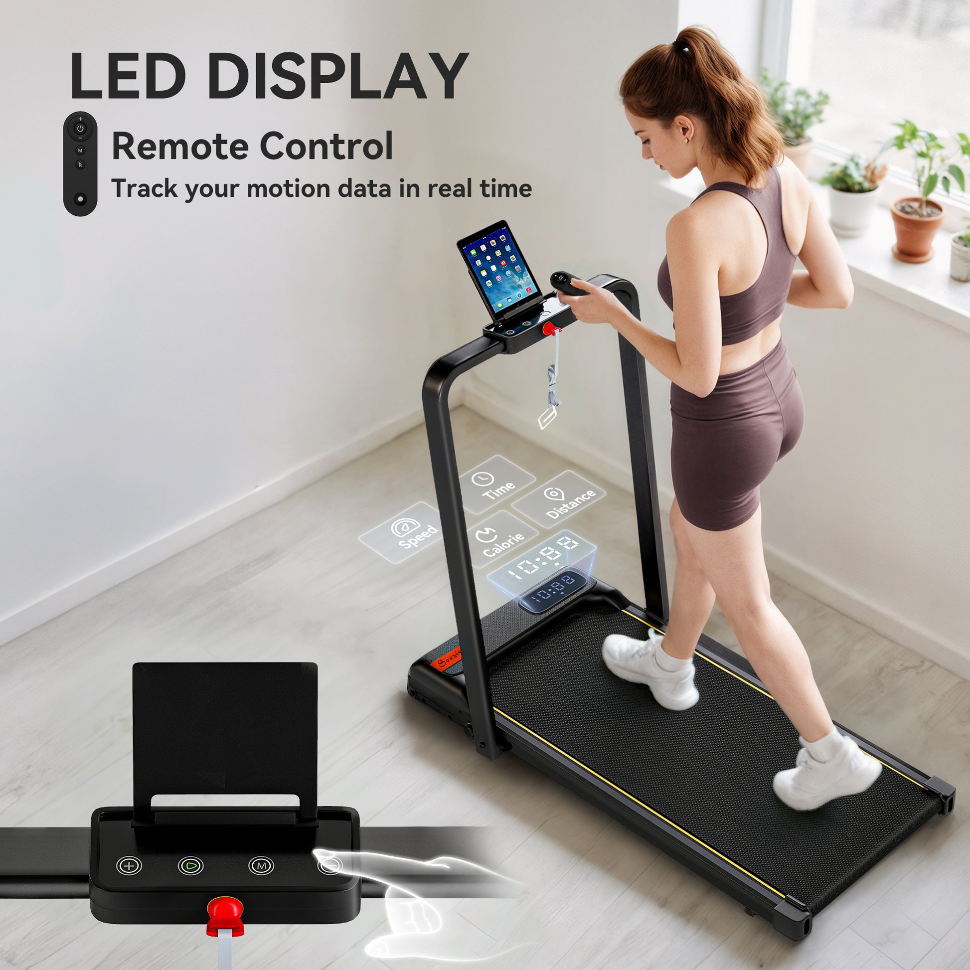 Buy Walking Pad Treadmill with Incline Remote LED Display global swanky 2