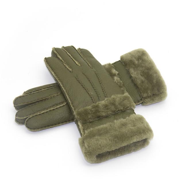 Buy Warm Wool Leather Mittens For Cold Winter Protection Gloves globalswanky 01