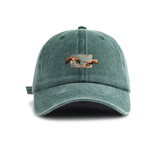 Buy Water-Washed Vintage Baseball Cap With Wide Brim Casual Style global swanky 2