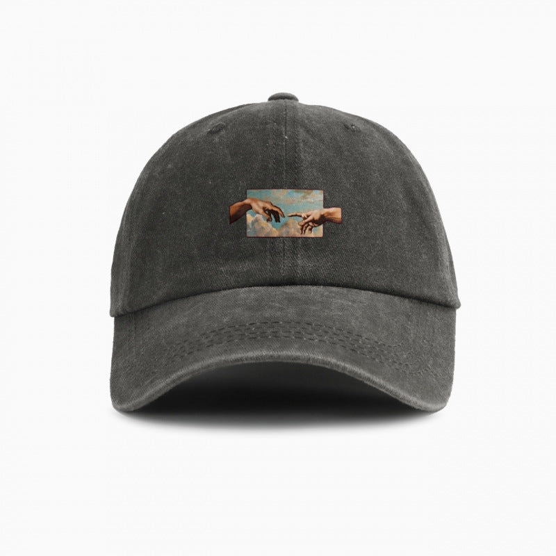 Buy Water-Washed Vintage Baseball Cap With Wide Brim Casual Style global swanky 3