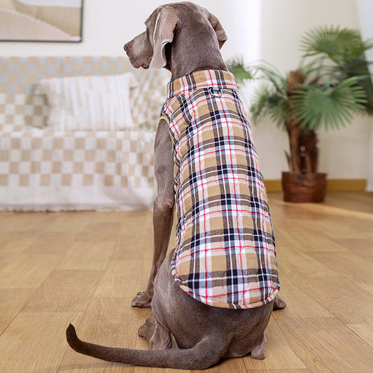 Buy Winter Dog Clothes | Heavy Cotton Plaid Zipper Jacket global swanky 3
