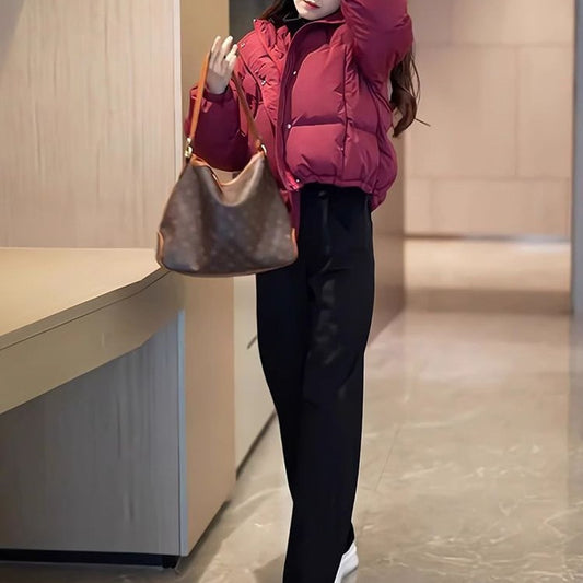 Buy Winter Korean-Style Cropped Hooded Cotton Jacket for Women global swanky 2