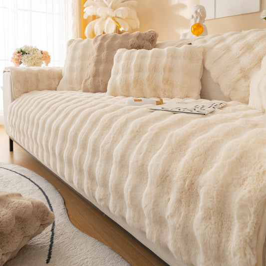 Buy Winter Thickened Rabbit Plush Sofa Cushion for Modern Homes globalswanky 01
