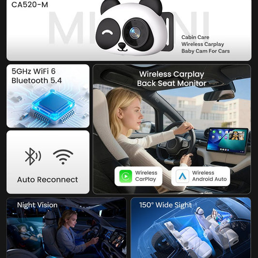 Buy Wireless CarPlay Adapter with Baby Monitor for Family Cars global swanky 2