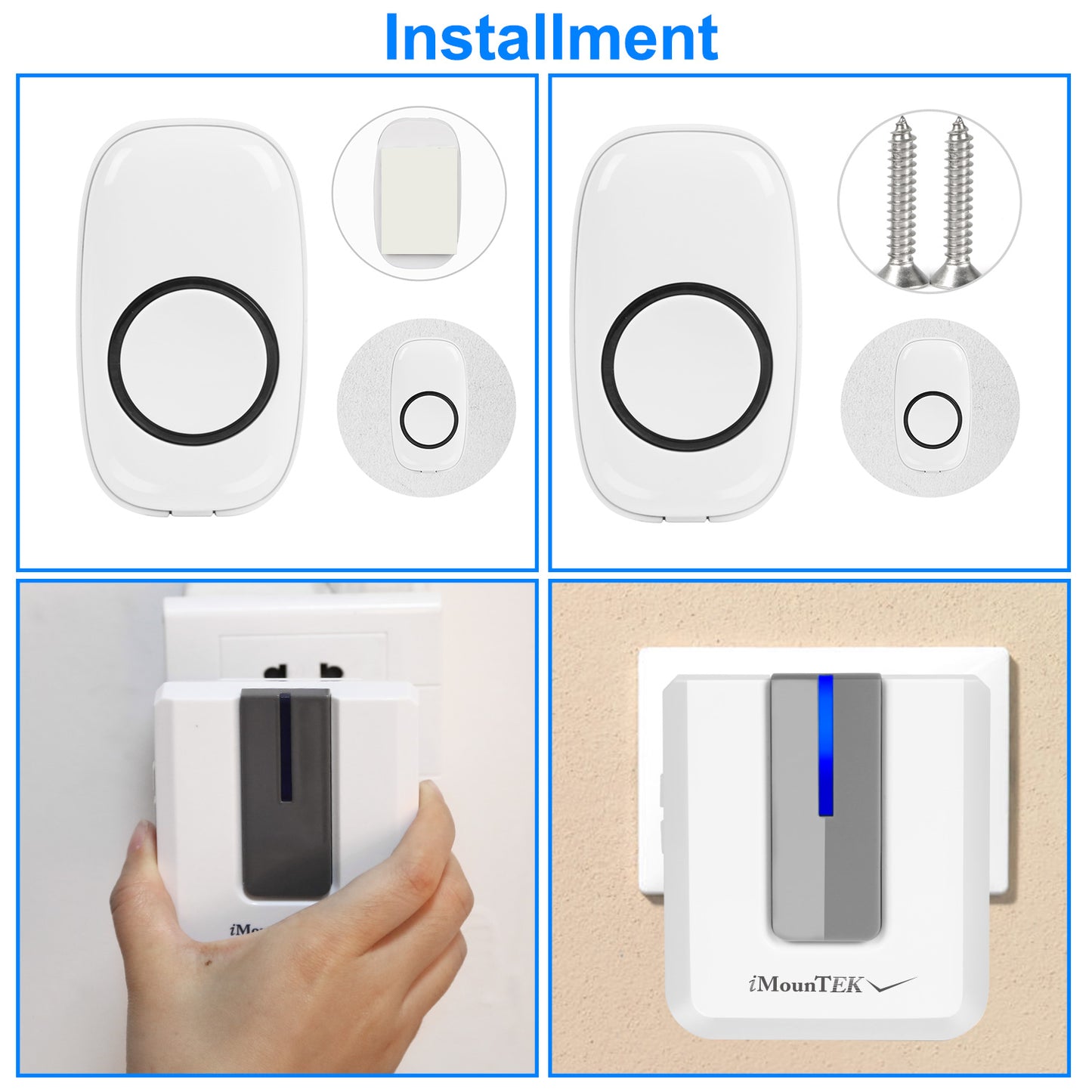 Buy Wireless Doorbell 1000FT Range Waterproof Chime with LED global swanky 2