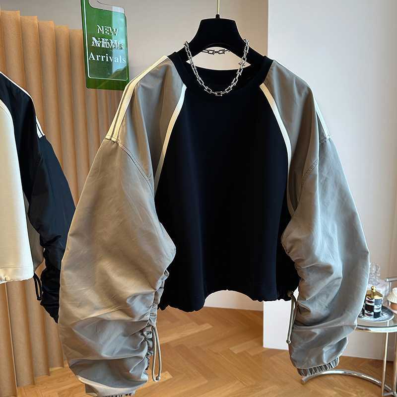 Buy Women’s Color-Block Raglan-Sleeve Sweatshirt Relaxed Fit Design global swanky 3