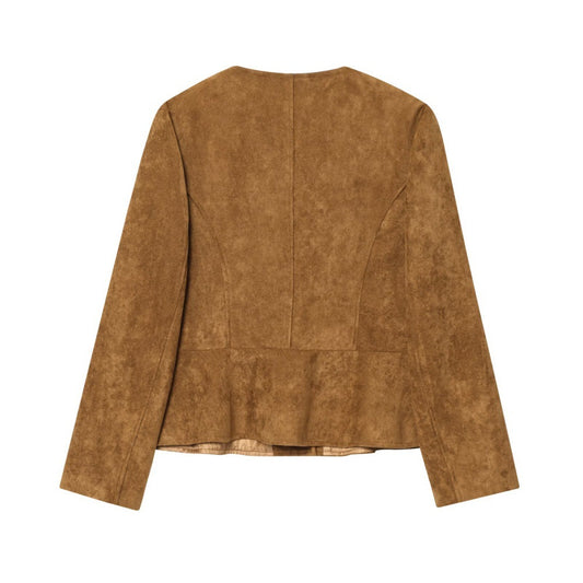 Buy Women’s Crew-Neck Long-Sleeve A-Line Hem Jacket Coat Online global swanky 3