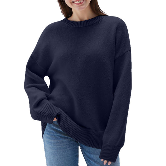 Buy Women’s Round Neck Long-Sleeved Sweatshirt Casual & Loose Fit global swanky 3