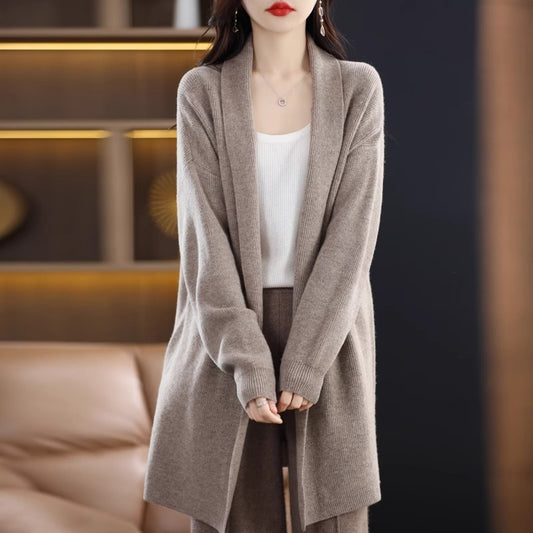 Buy Women’s Stylish Loose-Fitting Mid-Length Knit Cardigan Online global swanky 2