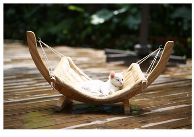 Buy Wooden Cat Hammock Bed – Comfortable Pet Supplies for Cats global swanky 3