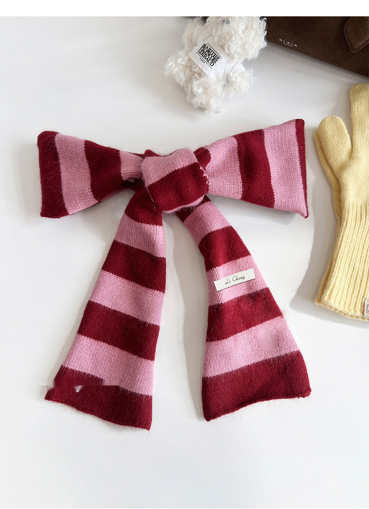 Buy Wool Knitted Narrow Striped All-Match Neck Warmer for Winter global swanky 2