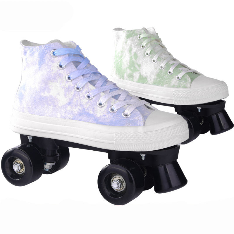Camouflage Canvas Skates Double Row Four-wheeled Adult Global swanky 1