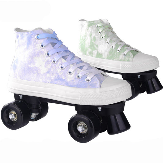 Camouflage Canvas Skates Double Row Four-wheeled Adult Global swanky 1