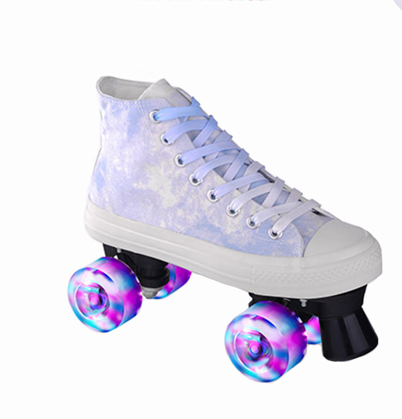 Camouflage Canvas Skates Double Row Four-wheeled Adult Global swanky 2