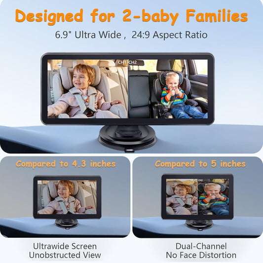 Car-Mounted Baby Monitor with HD Display Easy Monitoring globalswnaky02