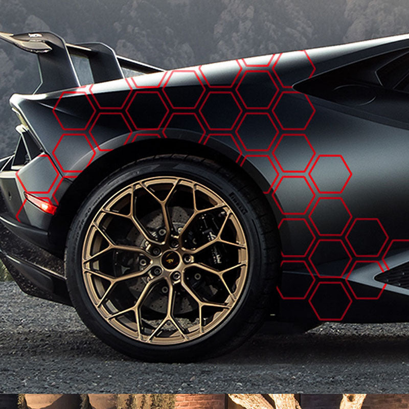 Car Body Stickers Reflective Hexagon Pattern for Safety Style Global swanky 2