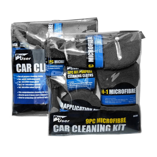 Car Cleaning Cloth 9-Piece Set with Wheel Hub Brush & Sponge Global swanky 2