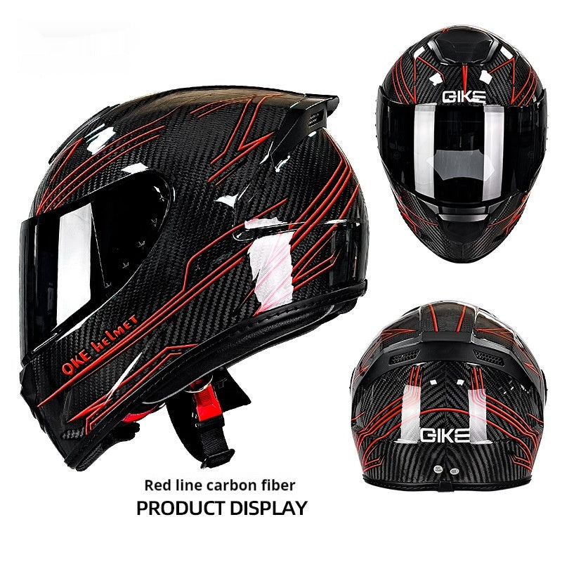 Carbon Fiber Motorcycle Helmet with Full Face Track Protection Global swanky 2