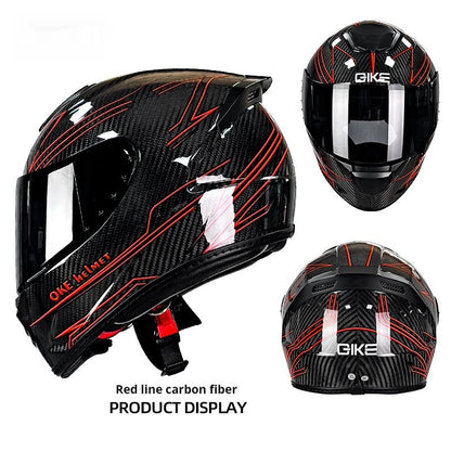 Carbon Fiber Motorcycle Helmet with Full Face Track Protection Global swanky 2