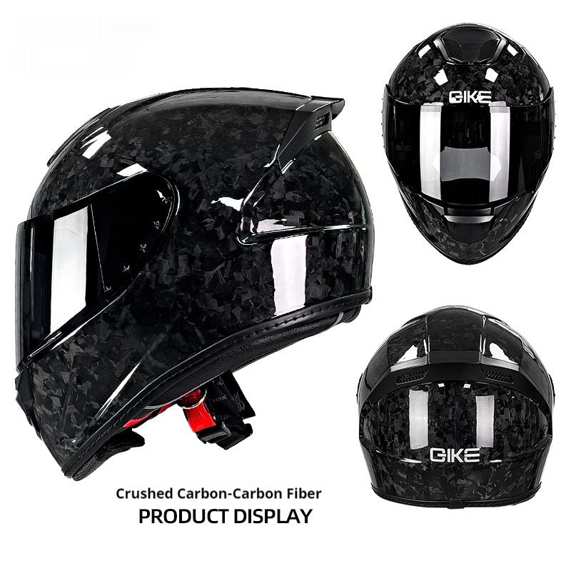 Carbon Fiber Motorcycle Helmet with Full Face Track Protection Global swanky 3