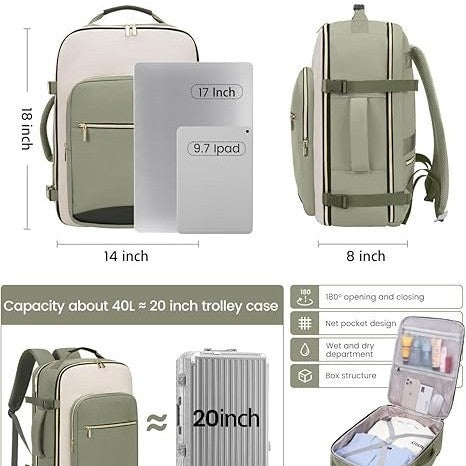 Carry-On Essentials Travel Backpack Convenient Luggage Bag globalswanky 02