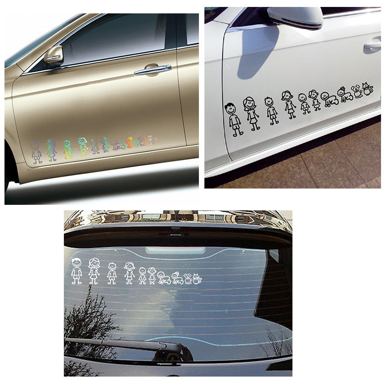 Cartoon Car Stickers Big Family Funny Decals for Vehicle Decor Global swanky 