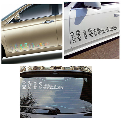 Cartoon Car Stickers Big Family Funny Decals for Vehicle Decor Global swanky 