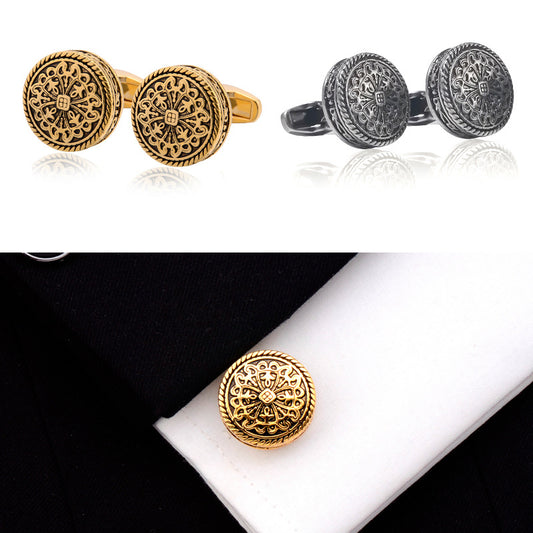  Carved Antique Silver Greek Royal Pattern Cufflinks  High-End
global-swanky 1