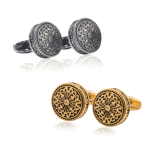  Carved Antique Silver Greek Royal Pattern Cufflinks  High-End
global-swanky 2