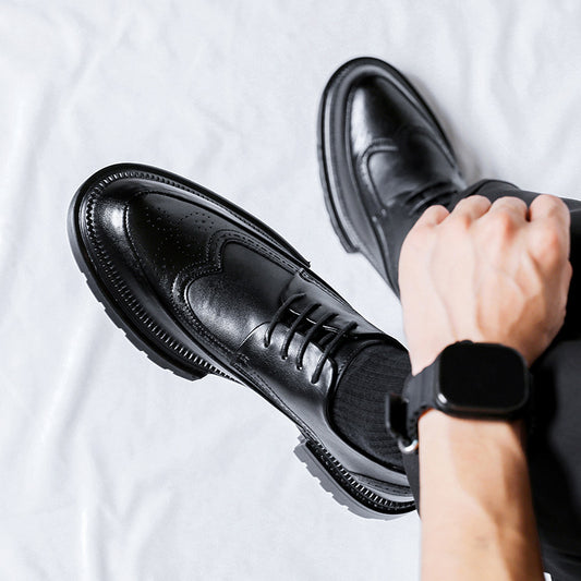 Casual Brogue Platform Leather Shoes For Men Modern Style
Global swanky 3