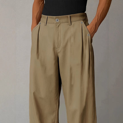 Casual Straight-Leg Pants for Men in Stylish Solid Colors globalswanky 02