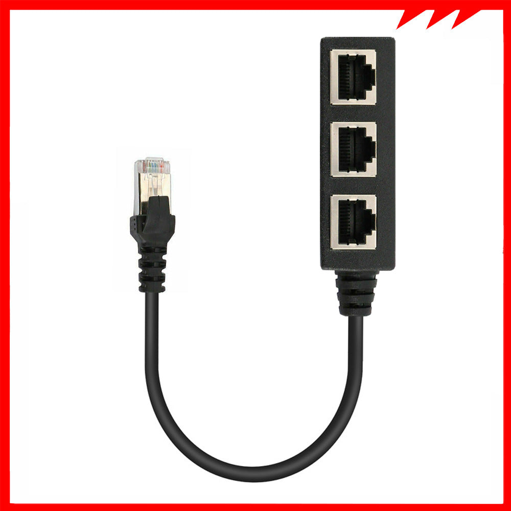 Cat6 Network Cable Splitter with One Male & Three Female Ends Global swanky 4