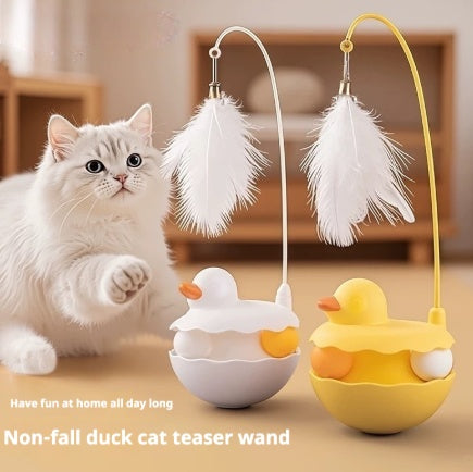 Cat Toys - Interactive Toy For Cat , Kitten Toys, Lightweight Resin Duck Shape Fun Stick For Kitten Play Indoor Outdoor ,Removable And Washable Duck Cat Toy Global swanky 1