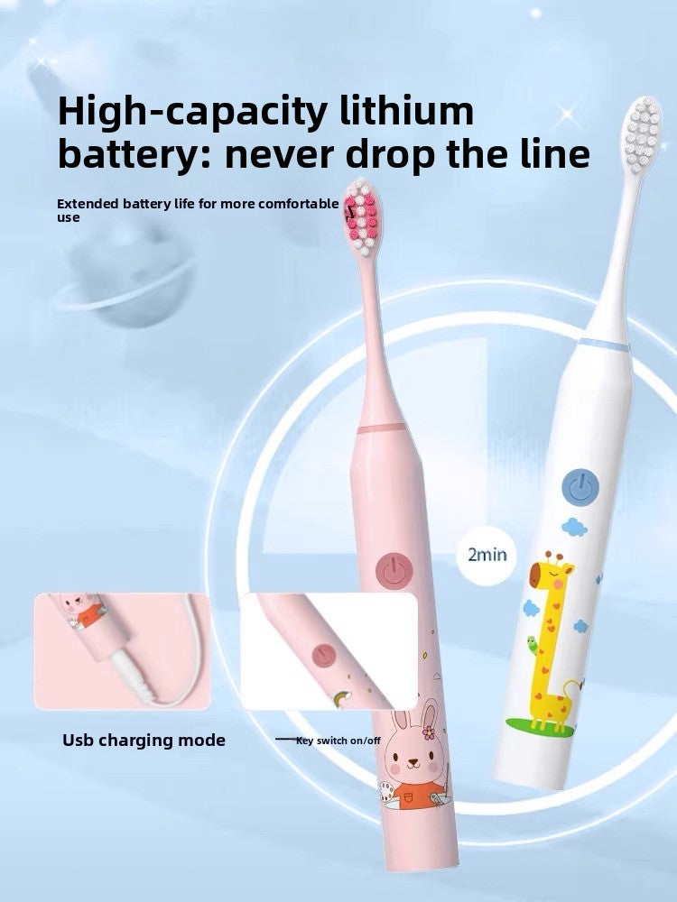 Children's Electric Toothbrush Soft Bristles Sensitive Gums global-swanky 3