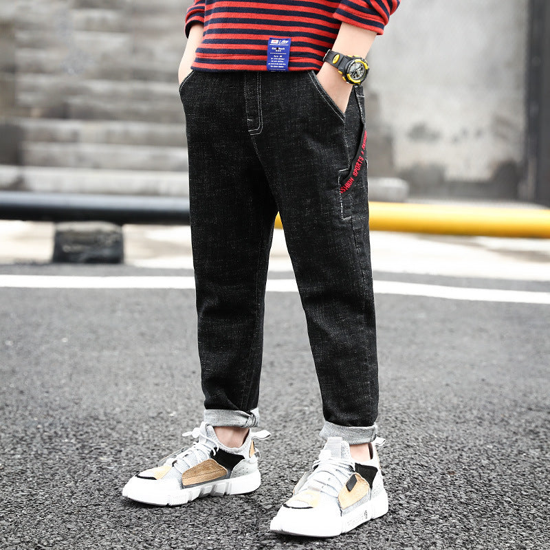 Children's Jeans Spring And Autumn New Boy High-stretch Jeans Global swanky 1