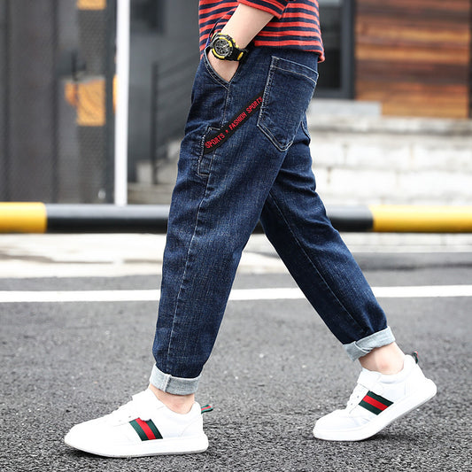 Children's Jeans Spring And Autumn New Boy High-stretch Jeans Global swanky 2