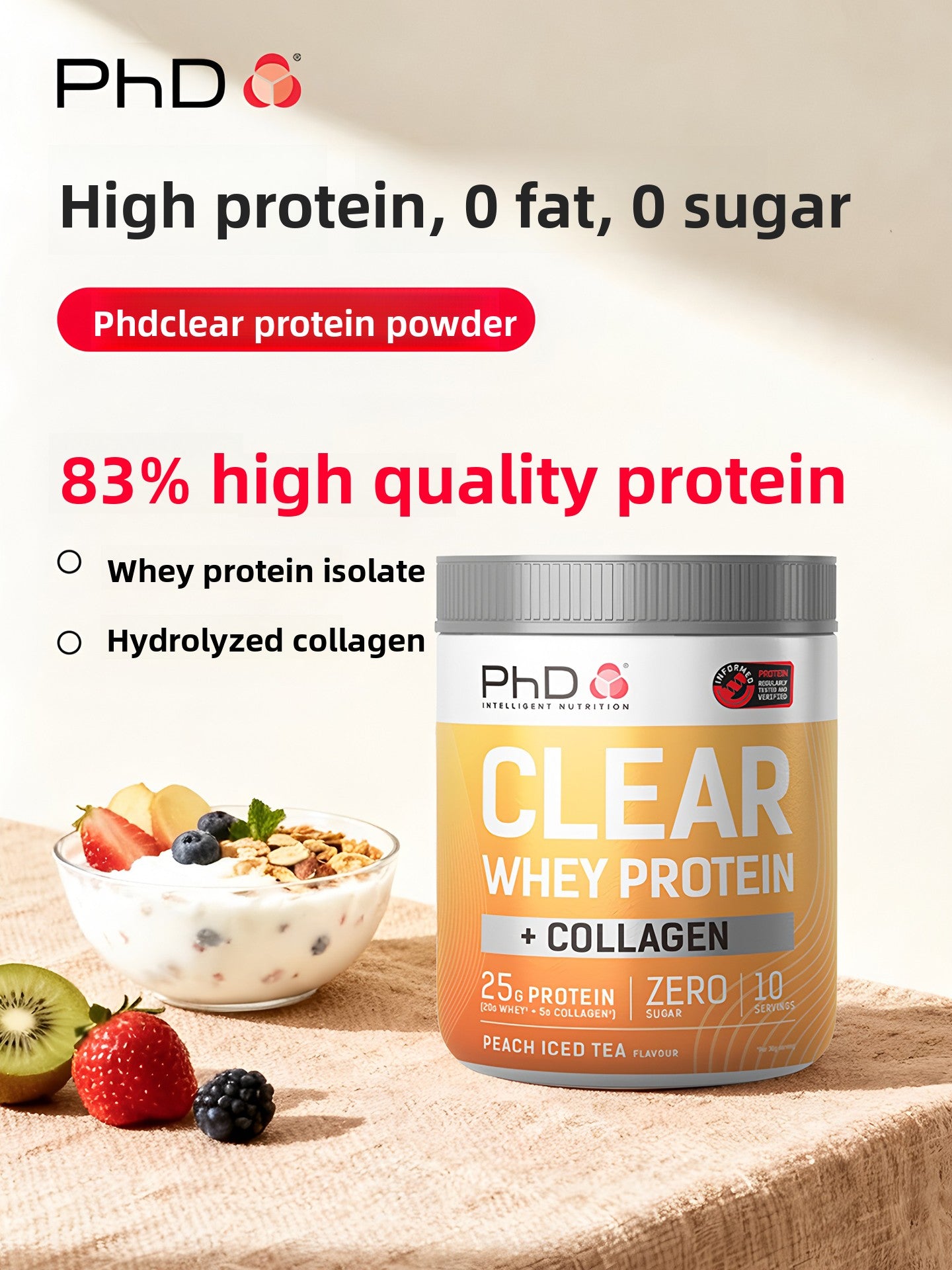 Clear Whey Protein Collagen Powder for Recovery and Health globalswanky01