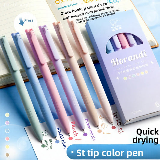 Colored Quick-Drying Morandi Journal Pens for Daily Notes globalswanky 01