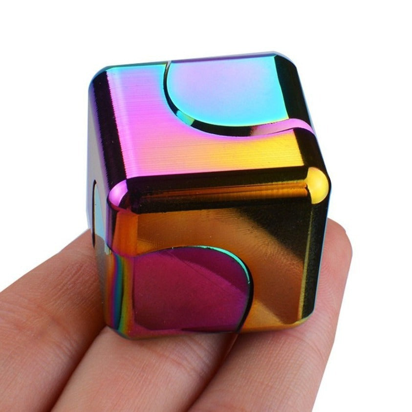 Colorful Metal Rubik's Cube Fingertip Gyro Spinner Toy Gift globalswanky 01