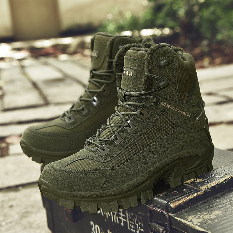 Combat Boots Winter Fleece-Lined Warm Snow Boots Men for Work Global swanky 1