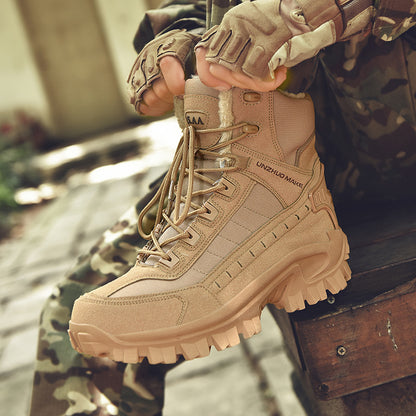 Combat Boots Winter Fleece-Lined Warm Snow Boots Men for Work Global swanky 2